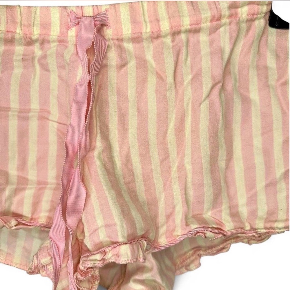 Victoria's Secret Pink and Cream Pajama Set. Size XS. 100% Cotton. Well loved! - Picture 6 of 8